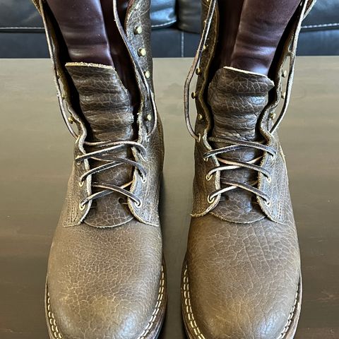 Nicks Lace Up Heritage in Law Tanning Olive Smooth Shruken Bison