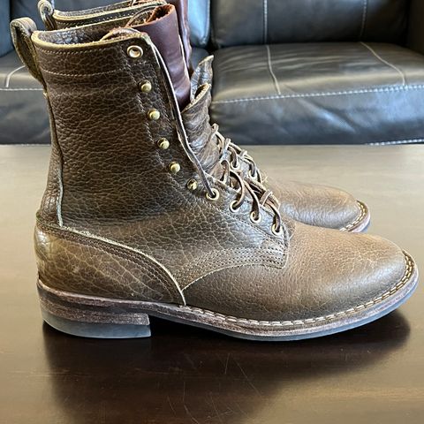 Nicks Lace Up Heritage in Law Tanning Olive Smooth Shruken Bison