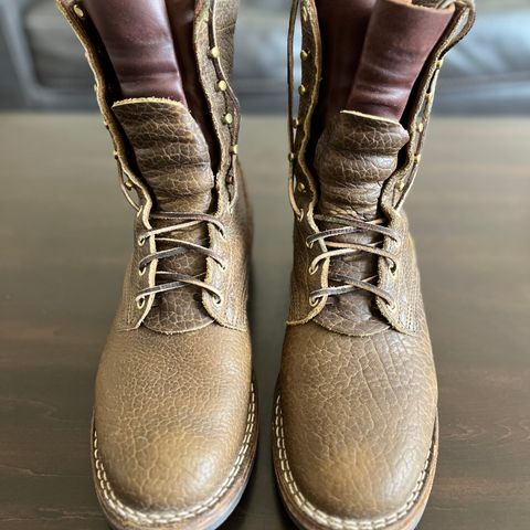 Nicks Lace Up Heritage in Law Tanning Olive Smooth Shruken Bison