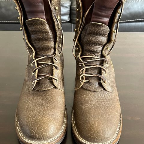 Nicks Lace Up Heritage in Law Tanning Olive Smooth Shruken Bison