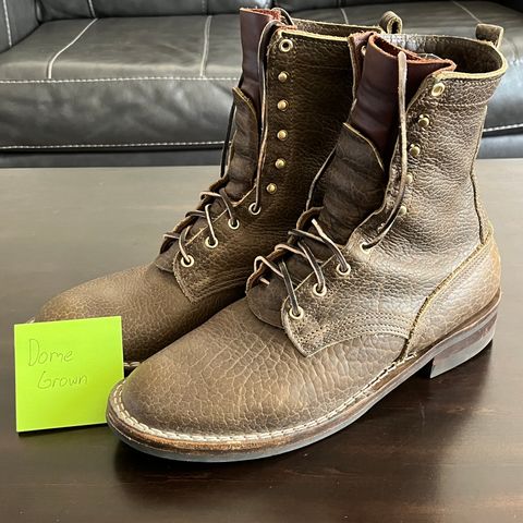 Nicks Lace Up Heritage in Law Tanning Olive Smooth Shruken Bison