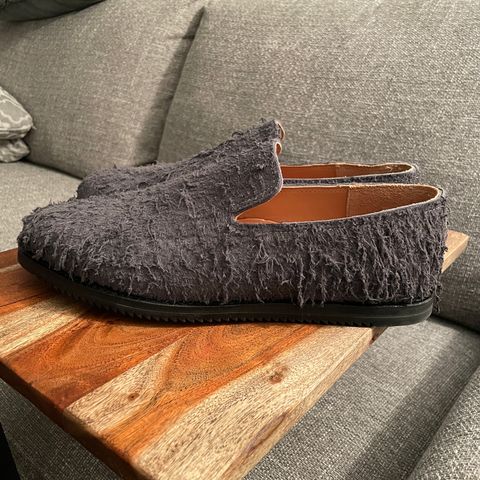 Viberg Slipper in C.F. Stead Smoke Rough Mohawk