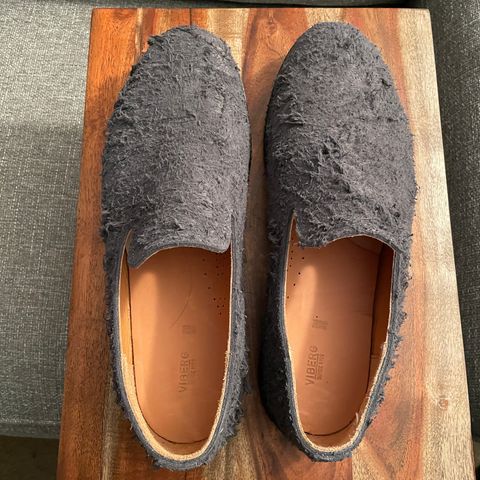 Viberg Slipper in C.F. Stead Smoke Rough Mohawk