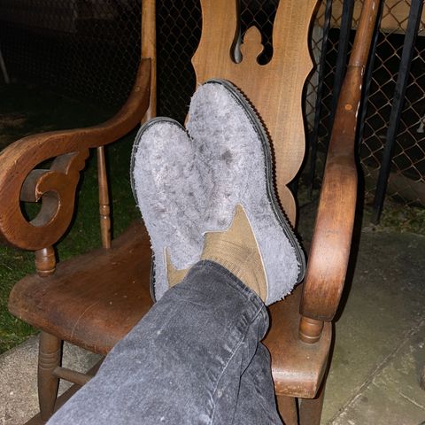 Viberg Slipper in C.F. Stead Smoke Rough Mohawk