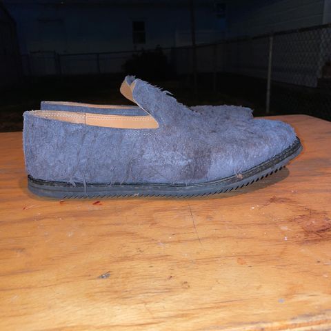 Viberg Slipper in C.F. Stead Smoke Rough Mohawk