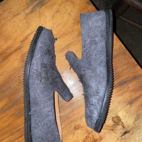 Viberg Slipper in C.F. Stead Smoke Rough Mohawk