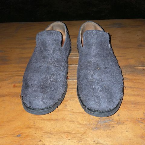 Viberg Slipper in C.F. Stead Smoke Rough Mohawk