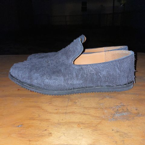 Viberg Slipper in C.F. Stead Smoke Rough Mohawk