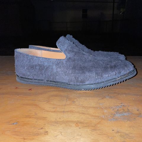 Viberg Slipper in C.F. Stead Smoke Rough Mohawk
