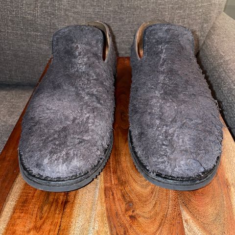 Viberg Slipper in C.F. Stead Smoke Rough Mohawk