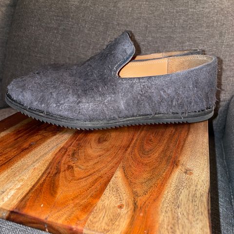 Viberg Slipper in C.F. Stead Smoke Rough Mohawk