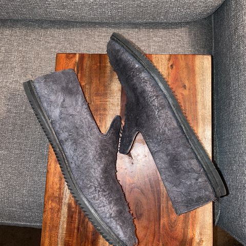 Viberg Slipper in C.F. Stead Smoke Rough Mohawk