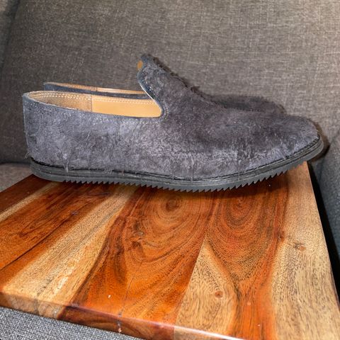 Viberg Slipper in C.F. Stead Smoke Rough Mohawk