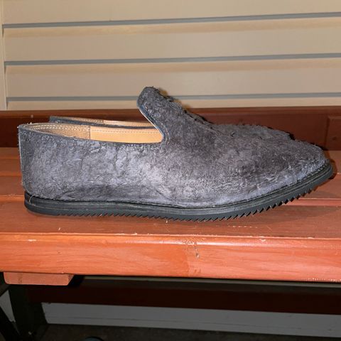 Viberg Slipper in C.F. Stead Smoke Rough Mohawk