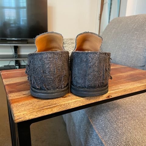Viberg Slipper in C.F. Stead Smoke Rough Mohawk