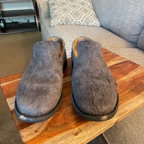 Viberg Slipper in C.F. Stead Smoke Rough Mohawk