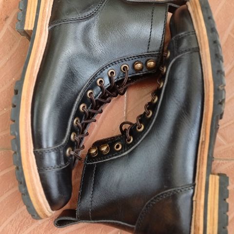 Craft & Glory Monkey Explorer Boots in Raven Black Buffalo Leathee