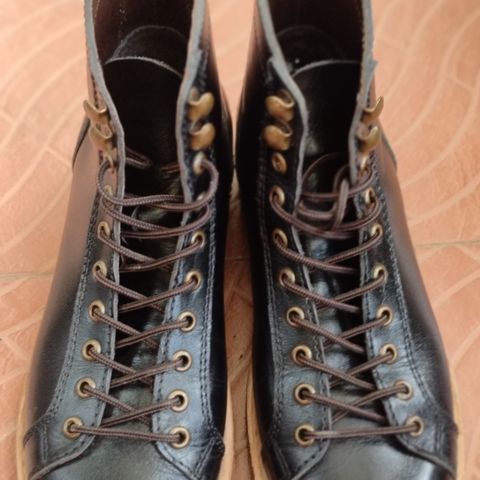 Craft & Glory Monkey Explorer Boots in Raven Black Buffalo Leathee