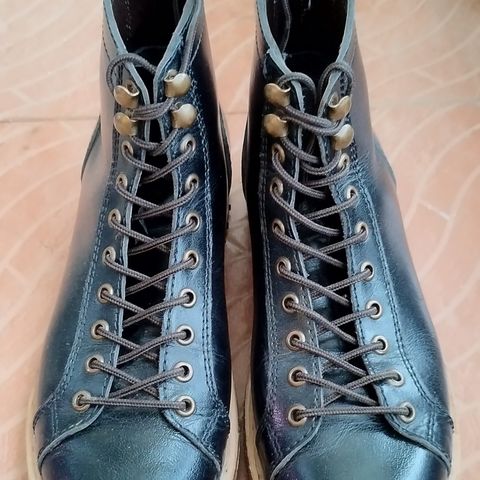 Craft & Glory Monkey Explorer Boots in Raven Black Buffalo Leathee