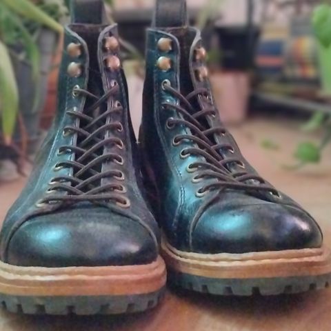 Craft & Glory Monkey Explorer Boots in Raven Black Buffalo Leathee