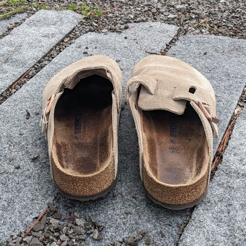 View photo of Birkenstock Boston in Taupe Suede