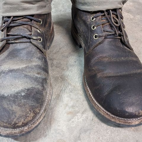 View photo of Oak Street Bootmakers Trench Boot in Dark Waxy Wild Boar