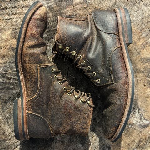 View photo of Oak Street Bootmakers Trench Boot in Dark Waxy Wild Boar