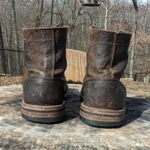 View photo of Oak Street Bootmakers Trench Boot in Dark Waxy Wild Boar