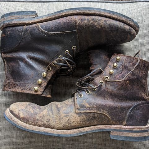 View photo of Oak Street Bootmakers Trench Boot in Dark Waxy Wild Boar