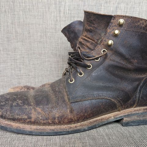 View photo of Oak Street Bootmakers Trench Boot in Dark Waxy Wild Boar