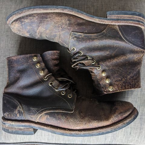 View photo of Oak Street Bootmakers Trench Boot in Dark Waxy Wild Boar