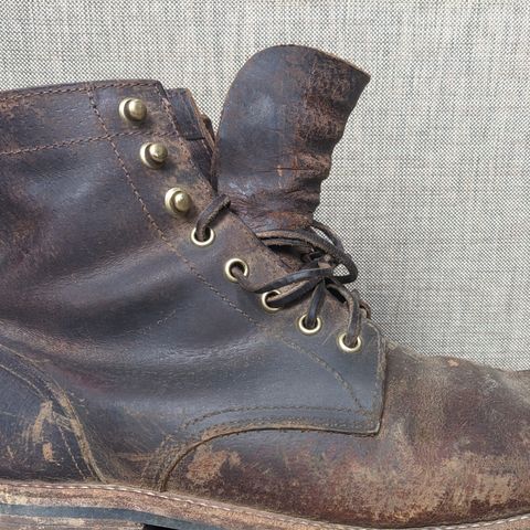 View photo of Oak Street Bootmakers Trench Boot in Dark Waxy Wild Boar