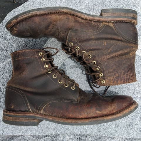 View photo of Oak Street Bootmakers Trench Boot in Dark Waxy Wild Boar