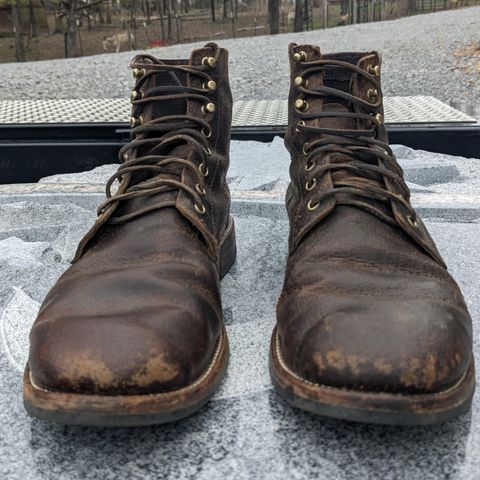 View photo of Oak Street Bootmakers Trench Boot in Dark Waxy Wild Boar