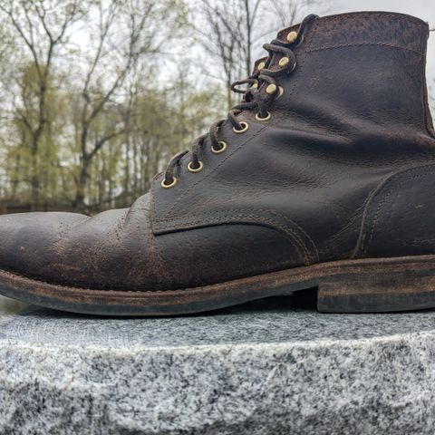 View photo of Oak Street Bootmakers Trench Boot in Dark Waxy Wild Boar