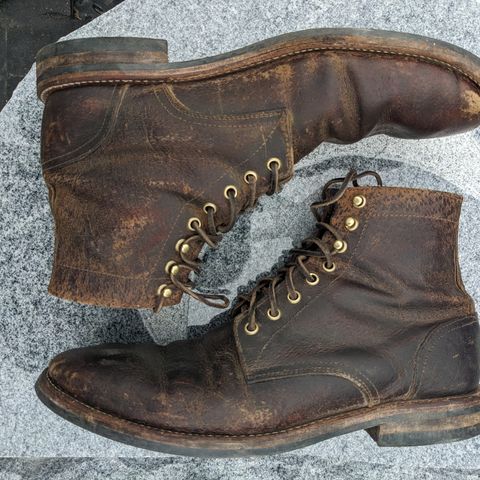 View photo of Oak Street Bootmakers Trench Boot in Dark Waxy Wild Boar