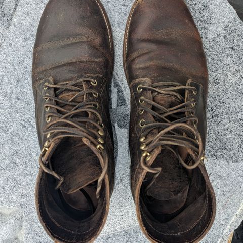 View photo of Oak Street Bootmakers Trench Boot in Dark Waxy Wild Boar