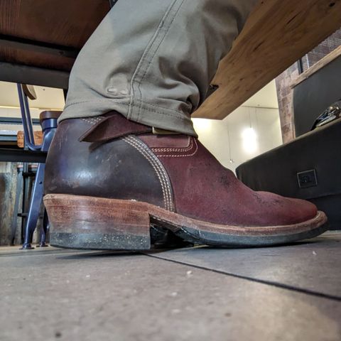 Search result thumbnail of Unsung U 22-2 Engineer Boot in Horween Burgundy Workshoe Butt Roughout