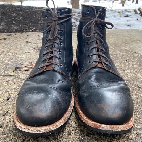 View photo of Oak Street Bootmakers Trench Boot in Horween Black Chromexcel