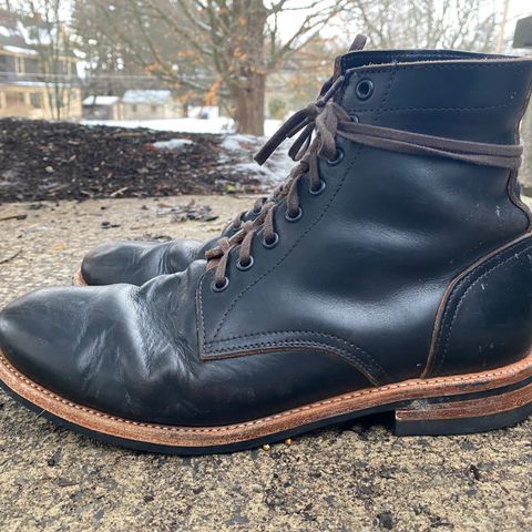 View photo of Oak Street Bootmakers Trench Boot in Horween Black Chromexcel