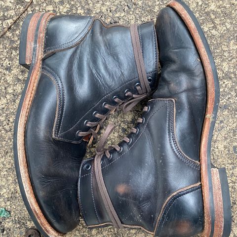 View photo of Oak Street Bootmakers Trench Boot in Horween Black Chromexcel