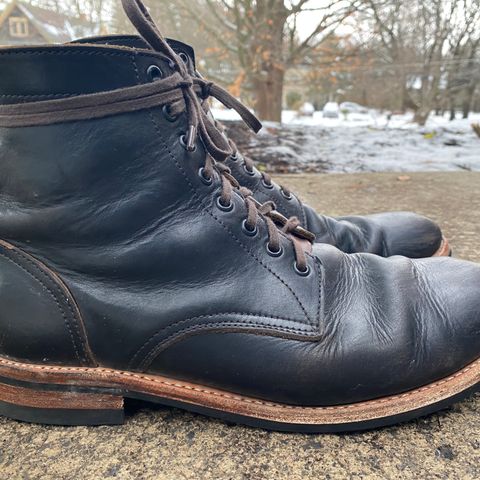 View photo of Oak Street Bootmakers Trench Boot in Horween Black Chromexcel