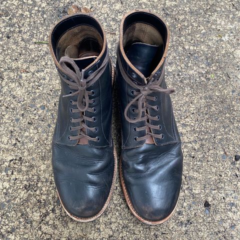 View photo of Oak Street Bootmakers Trench Boot in Horween Black Chromexcel