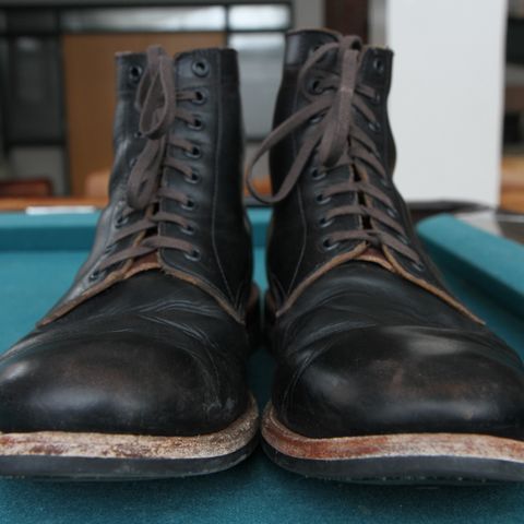 View photo of Oak Street Bootmakers Trench Boot in Horween Black Chromexcel