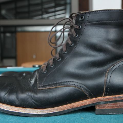 View photo of Oak Street Bootmakers Trench Boot in Horween Black Chromexcel