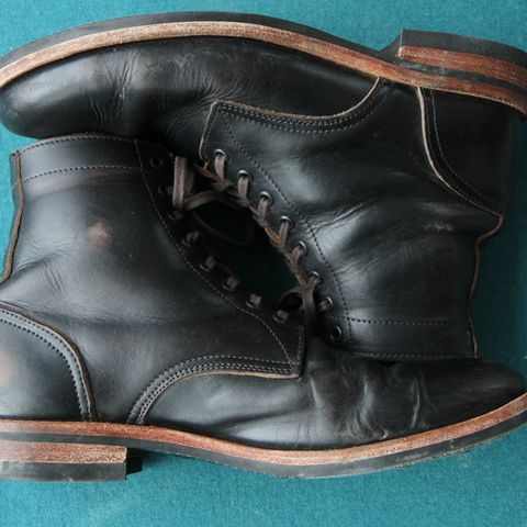 View photo of Oak Street Bootmakers Trench Boot in Horween Black Chromexcel