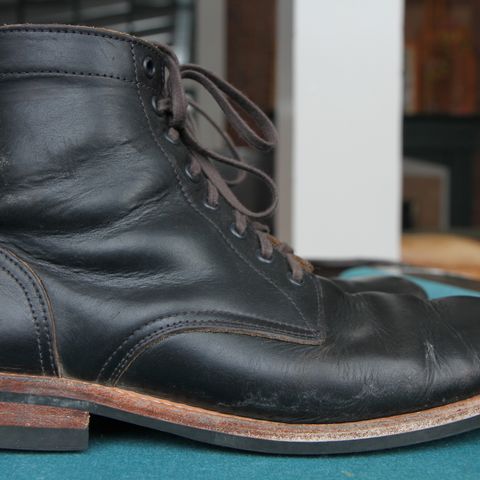 View photo of Oak Street Bootmakers Trench Boot in Horween Black Chromexcel