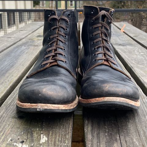 View photo of Oak Street Bootmakers Trench Boot in Horween Black Chromexcel