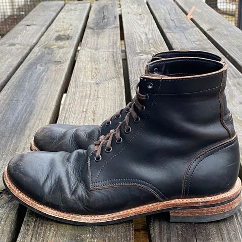 View photo of Oak Street Bootmakers Trench Boot in Horween Black Chromexcel