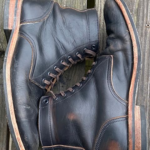 View photo of Oak Street Bootmakers Trench Boot in Horween Black Chromexcel